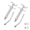 2Pcs Clear Reusable Goats Syringe Pet Feed Water Filler with 2 Drench Nozzle, Adjustable Dosage Drench Gun Syringe for Bird, Cattle, Sheep, Goats, Horse, Pig, Dog Feeding Supplies (10ML) - size: 10ML