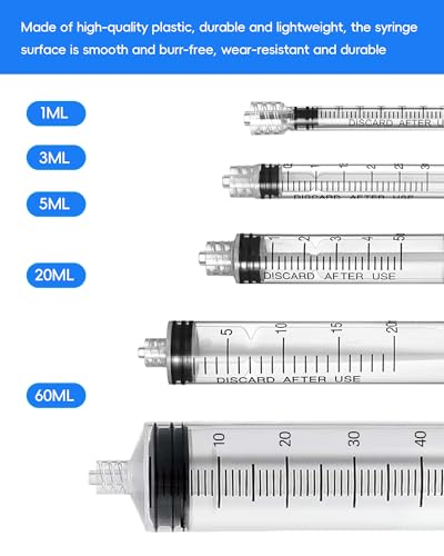 60ml Luer Lock Syringe without Needle - 60cc Plastic Syringes, Sterile, Individually Sealed, Pack of 30 - size: 60ML