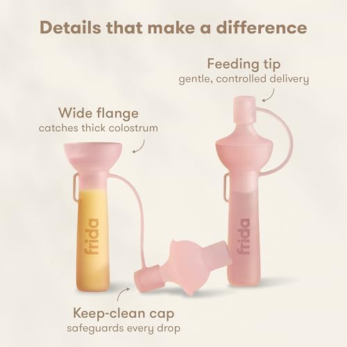 FridaMom Colostrum Collection Kit, Safe Materials, Hospital Bag Ready, 15pc | Catch, Store & Feed Breastmilk, Includes 6 Collectors, 6 Labels, Brush, Cloth & Case - style: Colostrum Kit