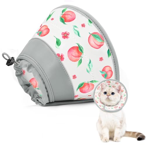 Cat Cone Collar Soft to Stop Licking, Adjustable, Foldable Lightweight Kitten Cones After Surgery Recovery for Cats & Kittens, Cat Cone Alternative, Easy Eating (PinkWhite, S) - color: PinkWhite, size: S