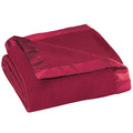 Fleece Blanket with Luxurious Satin Binding Edges, Lightweight | & Machine Washable | Burgundy, Twin - color: Burgundy, size: Twin