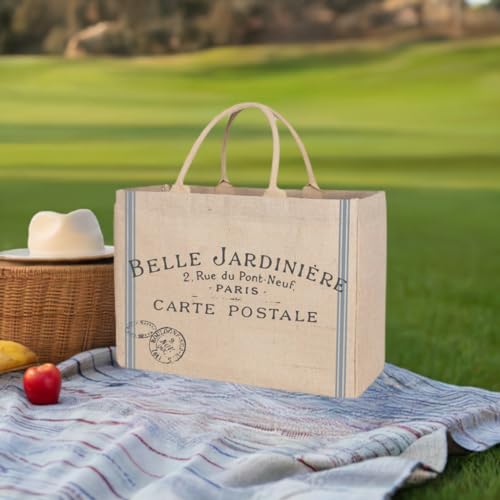 KAF Home Jute Market Tote Bag with Handles (Bell Jardinere) - color: Bell Jardinere