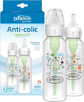 Dr. Brown's Natural Flow Anti-Colic Options+ Narrow Baby Bottle,Frog and Pig,8 oz/250 mL,with Level 1 Slow Flow Nipple,BPA-Free,0m+,(Pack of 12) - color: Orange & Green (Pig & Frog), size: 1 Count (Pack of 12)