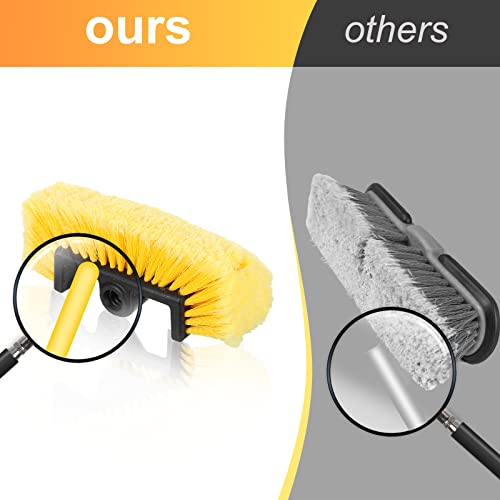 Vesici Car Wash Brush Head with Soft Detailing Bristle Flow Thru Car Cleaning Brush Exterior Car Wash Equipment for Auto Truck RV Boat Camper Washing, 10 Inch(Yellow,4 Pcs) - color: Yellow