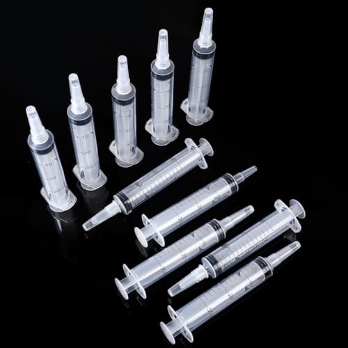 Boao 10 Pack Plastic Syringes Without Needle for Epoxy Resin,30 Ml | Measuring Syringe for Precise Measuring, Epoxy Applicator in Resin Crafts Labs Pet Feeding Oil Glue liquid Dispensing - size: 30 ML