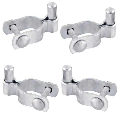 4 Pack 1-3/8" Chain Link Fence Frame Gate Post Male Hinge,Galvanized Steel Gate Hinge for Fence Posts, Chain Link Fence Parts for Farm Gate, Bolts & Nuts Included - size: 1-3/8" Male