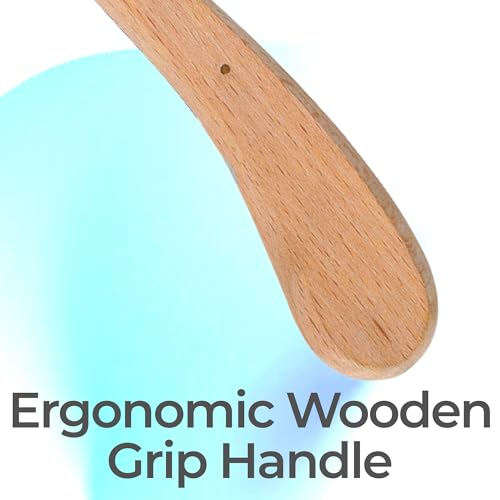 Hoof Knife Single Sided Edge Narrow Blade – Stainless Steel Curved Blade Farrier Tool with Fine Wooden Grip, Multipurpose Hoof Trimming Knife for Livestock, 3-Inch Blade, 8.5-Inch Overall - style: Wide-Blade - RH