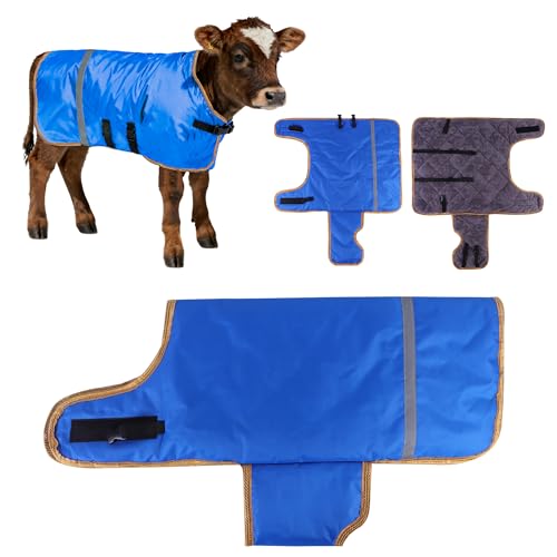 Winter Calf Coat with Fleece Lining - Water-Resistant Blanket for Calves, Goats, Foals, Donkeys, Alpaca and Large Dogs | 2-Pack