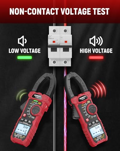 KAIWEETS Inrush Digital Clamp Meter 1000A with Backlit; Multimeter TRMS 6000 Counts, Amp Voltage Tester with VFD, LOZ Mode; Measures AC/DC Current Voltage Temperature Resistance NCV - Upgraded Screen - size: HT208F