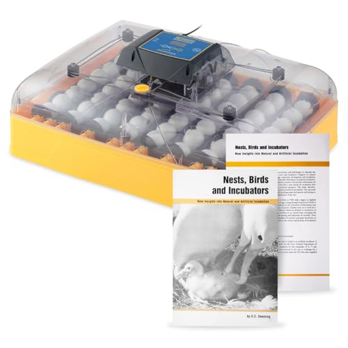 Brinsea Ovation 56 EX Egg Incubator, Humidity Control & Educational Book | 50+ years of trusted precision! Built-in automatic humidity, auto-turn & temp alarms take the stress out of hatching 56 eggs - style: Not Connected + Book
