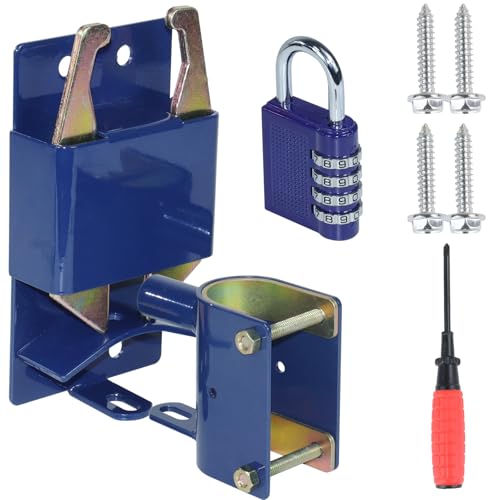 2 Way Farm Gate Latch for Gates with 1-5/8" to 2" Tubes, Lockable | 4.1"x7.8" Two Way Lockable Gate Latch with Combination Lock, Used as Livestock Horse Cattle Gate Latch for Metal Tube Gates - color: 1x S16100100(Large Size Version 4.1"x 7.8")