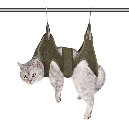 Dog Grooming Hammock Harness Breathable Pet Cat Hammock 6.5" | Restraint Bag,Dog Grooming Sling Helper for Trimming Nail and Ear/Eye Care XS Size Green - color: Green, size: XS-Cats & XS Dogs/Under 25lb