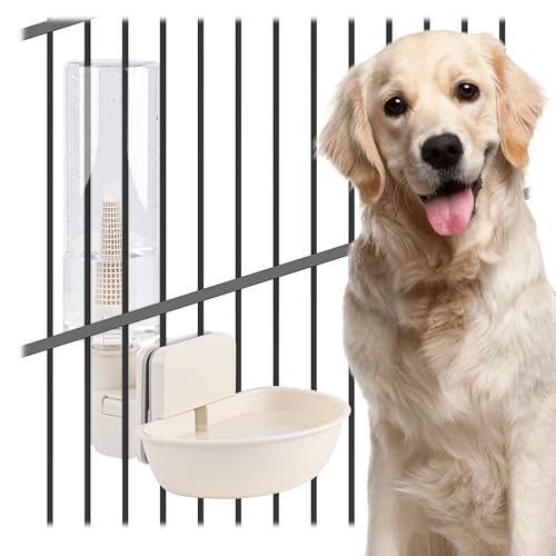 Hanging Automatic Food Water Dispenser,Gravity Pet Feeder Water Dispenser Set,Cage Cat Water Dispenser,Food Bowl for Bunny Guinea Pig Ferret Water Dispenser (Large Bowl Size) - size: Large Bowl Size