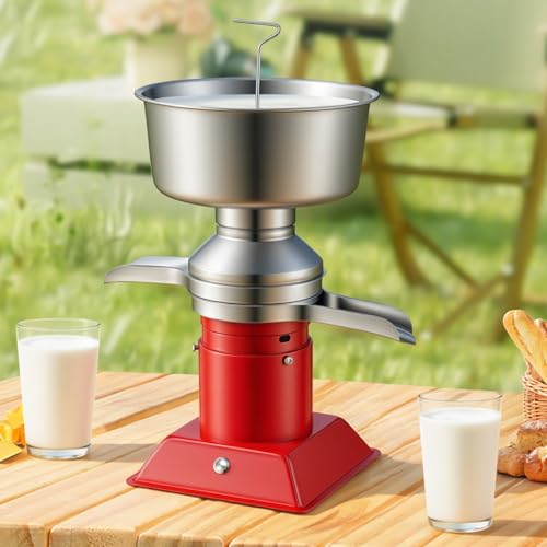 VEVOR Electric Milk Cream Separator, 60L/H Output 10500RPM Milk Cream Centrifugal Separator, 304 Stainless Steel Goat Cow Milk Skimmer Separating Machine with 4.5L Bowl Capacity (40W, 100-240V) - size: Square Base