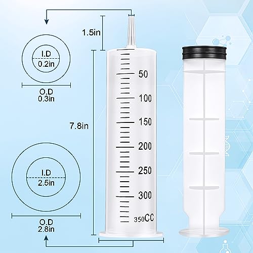 3pcs 350ml Syringes, Extra Large Plastic Syringes for Glue Dispensing, Scientific Labs, Watering, Refilling, Multiple Uses - style: 350ml