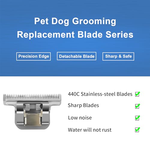 84# Pet Dog Grooming Stainless Steel Blade,Compatible with Ainds,Oster A5,Wahl KM-10 and Other Series Detachable Clippers, Cut Length 3/32-Inch
