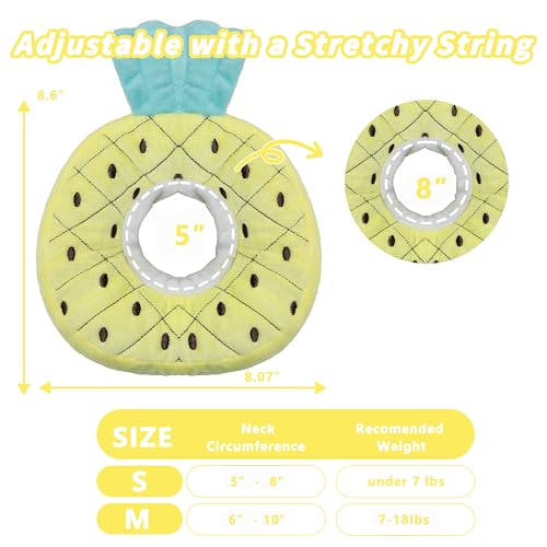 Soft Cat Cone Collar, Cute Cats Recovery Collar Suitable for Cats | Cat cone for Small, Medium, Large cat,Elizabethan Neck Collar for Cats After Surgery (Pineapple, Small) - color: Pineapple, size: Small