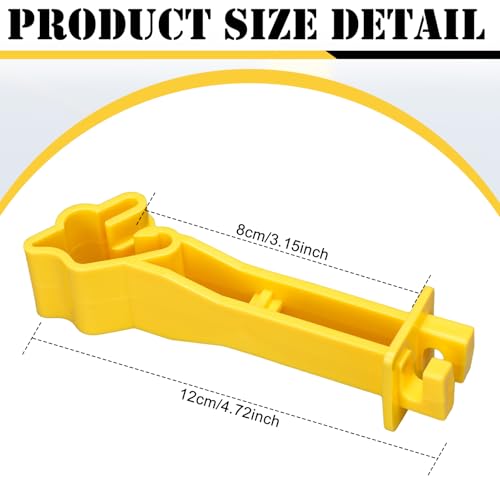 Outus 50pcs Reversed Extender Electric Fence TPost Insulators Snap, Yellow | Fit T Post Insulators, for Electric Fence Wire, Yard Agricultural Ranchers Farm - color: Yellow