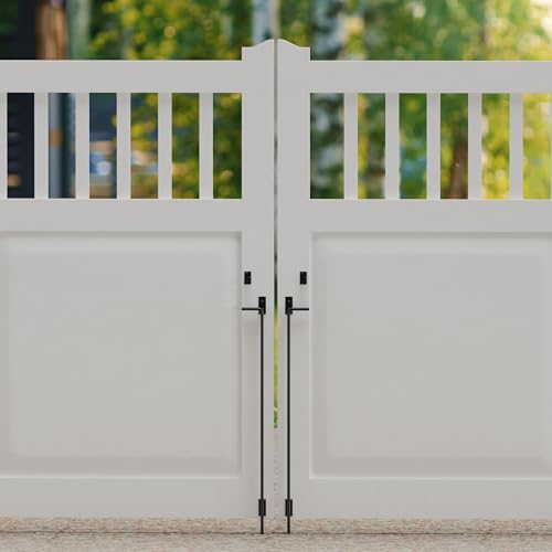 36 Inch Cane Bolt Gate Drop Rod, Heavy Duty Steel Ground Anchor | Solid Steel, Black Powder Coated; Holds Gate Securely in Place; for Wood, Vinyl, Metal Gates,Fence; Easy to Install - size: 36 Inch