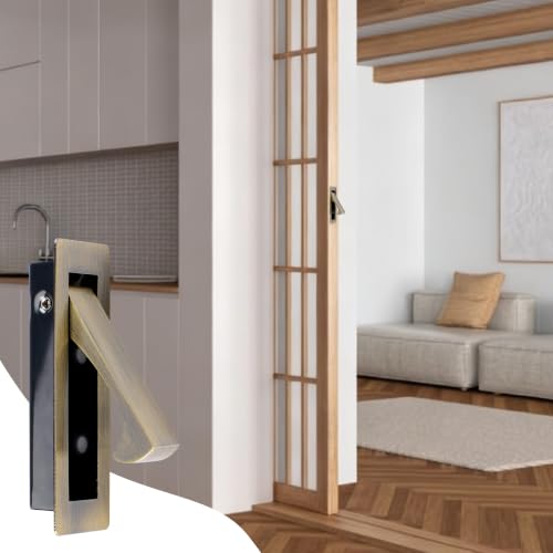 Flush Mount Door Pull 2Pcs 304 Stainless Steel Recessed Door Handle Hardware Brushed Pocket Hidden Edge Pull for Closet Pocket(Antique Bronze) - color: Antique Bronze-1pc-A