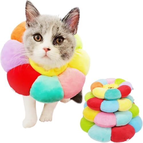 Cat Small Dog Recovery Collar, Cute Neck Cone After Surgery, Adjustable Pet E Collar, Wound Healing Protective Cone Surgery Recovery Elizabethan Collars for Small Pet (XS(Within 3lb)) - size: XS