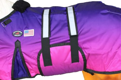 1680D Miniature Foal Pony Donkey Weanling Winter Blanket 519TS07-M - color: Berry Ombre, size: 36-42 Inches (Medium)