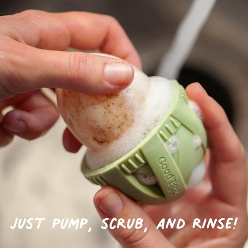 GoodEgg Enzyme Egg Wash Cleaning Solution, Foaming Spray Pump, Refillable | 12oz Bottle, Safe To Use, Doesn't Penetrate Egg Shells, Easily Removes Dirt, Poop, and Feathers, Chicken Egg Washer, USA Made