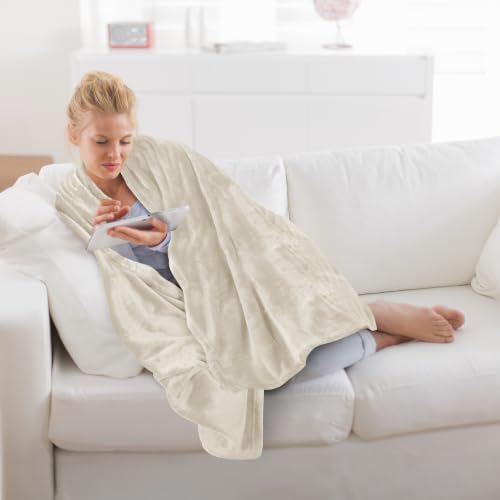 Utopia Bedding Ultra Soft Fleece Bed Blanket Throw Size Linen (50x60 Inch) | Microfiber Plush Warm Lightweight Breathable Cozy Blanket Anti-Static, All Season Use, Gift for Women and Men - color: Linen, size: Throw (50x60 Inch)