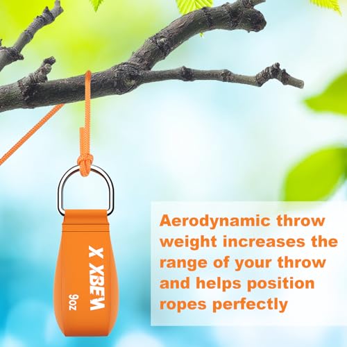 X XBEN Arborist Throw Line Kit with Slick Rope, Throw Weight, Reflective Storage Bag, Suit for Tree Cutting,Camping, Trimming, Hanging Swing, Forestry Tree Gear for Low and High Limb Throwing - size: 2Pcs of 15Oz Throw Weight Bag