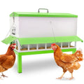 110LB Metal Chicken Feeder with 18 Ports&Legs No Waste Rat Proof | Large Galvanized Weatherproof Poultry Feeder, Fit Chickens, Ducks,Geese,No Assembly,Rainproof For Backyard Coops & Flocks