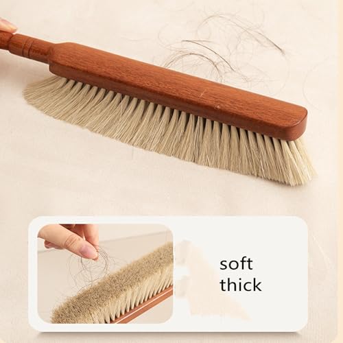 1 Piece Large Horsehair Hand Brush Soft Bristles Brush，Cleaning Brushes for Household Use，Broom Dust Brush，13.3 Inches Long Horse Hair Bench Brushes with Beech Wood Handle