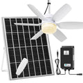 Fanspex 20.5'' Solar Ceiling Fan Light for Outdoor Gazebo Porch | 25W Solar Powered Rechargeable with Battery Backup for Chicken Coop, Greenhouse, Shed & Pet House Cooling or Air Circulation
