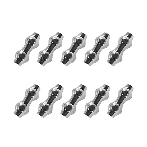 304 Stainless Steel Duplex 2-Post Cable Clamps TTZEZE Double Bolt Wire Rope Clips Clamp Fastener for 5/16 Inch Diameter Wire Rope 10 Pack - style: M8