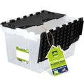 12 Gallon Clear Storage Tote with Flip Lid, Standard Duty, Pack of 1 | 22.25"×14.75"×12.5" Lightweight Stackable Plastic Storage Bin with Flip Lid and Wipe-Clean Label - Made In USA - style: Standard Duty