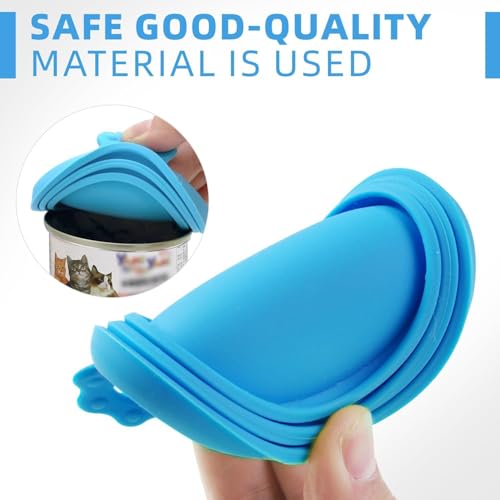 2 Packs Pet Food Cans Lids,Cute Can Lid Dishwasher Safe, Can Covers Most Standard Size Dog and Cat Canned(sky blue) - color: sky blue