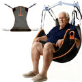 Universal Full Body Patient Lift Sling, Transfer Sling for Elderly & Disabled with Padded, Patient Aid Lift Medical Sling for Shower Bath, Transfer, Positioning and Lifting (Black) - size: L