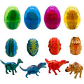 FUNKY WIZARD 4 Pack Dinosaur Easter Jumbo Princess Deformation Prefilled Easter Eggs with Toys, Easter Party Favors Gift for Girls Boys Toddlers Kids, Easter Basket Stuffers Fillers - style: dinosaur