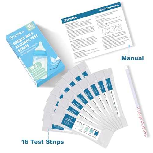 16ct Breastmilk Alcohol Test Strips Individually Wrapped | High Sensitivity,Portable,Quick 2 Minute Results for Breastfeeding Moms