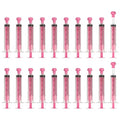 Feeding Syringes with Cap, Plastic Syringes for Liquid Pet Feeding Measuring Tool No Needle 10ml, (Pink, 20 Pcs), Intended for Dog / Cat / Rabbits / Small Animal / Scientific Lab - color: Pink