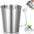 304 Stainless Steel Measuring Cup 64 OZ/2 L Measuring Pitcher with Handle | 8 Cups, Metal Milk Frothing Pitcher with OZ/ML Graduations for Latte Art, Espresso Machine