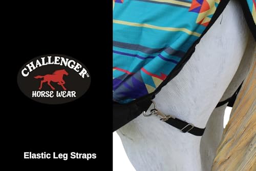 Challenger 1200D Turnout Waterproof Rain Horse Sheet Light Winter Blanket 378B - color: Turquoise Aztec, size: 74 inches