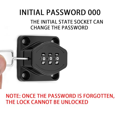 Mechanical Password Rotary Hasp Locks, Flip Latch Safety Door Bolt Latch Lock for Wine Cabinet, Bathroom, Outdoor, Garage, Garden, Closet Door (Black-Password Lock) - color: Black-Password Lock