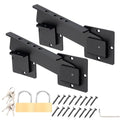 9-Inch Heavy Duty Flip Gate Latch with 4 Padlock Holes 4mm Thick Carbon Steel Adjustable Door Latch for Sliding/Swing Gates, Barn, Shed, Garage, Yard, Fence (2pcs 9 inch（Included Lock）) - size: 2pcs 9 inch（Included Lock）