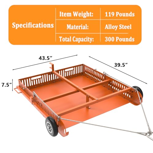 2 in 1 Horse Paddock Cleaner and Trailer | Tow-Behind Trailer Horse Manure Scoop, 2 in 1 Field Cleaner & Scooper for Paddock, Horse Pasture