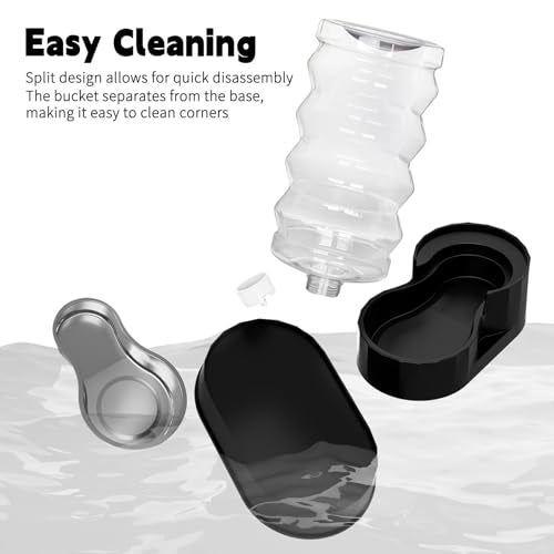 RIZZARI 9L Elevated Dog Waterer: Large Capacity Hydration | Raised Drinking Height/No Filter Maintenance/No Power Needed /Gravity Refill/Stainless Steel Bowl /Indoor/Garage - color: Classic Black, size: 9L