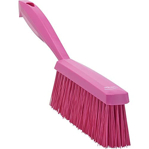 Vikan 45891 Bench Cleaning Brush, Polypropylene/Polyester Medium Bristle Dustpan Brush & Sweeper, 14 Inch, Pink - color: Pink, size: 4589