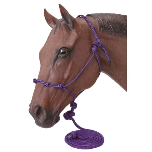 Tough1 Knotted Rope Halter with Lead - color: Purple