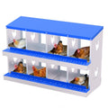 8 Hole Chicken Nesting Box, Galvanized Steel with Removable Trays for Backyard - color: Blue, size: 8 holes