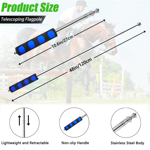 4 Pcs Horse Training Flag Horse Training Equipment with 48" Telescopic Handheld Flagpoles, Portable Equestrian Nylon Training Flag for Horse Lunging Training