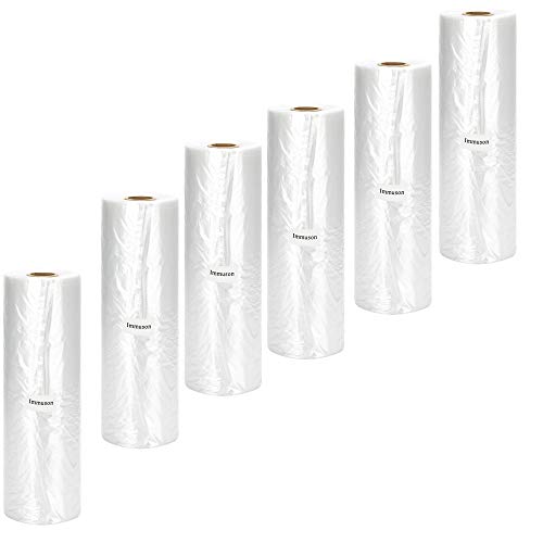 Immuson Food Storage Bag, 12 x 20 Plastic Produce Bag on a Roll Fruits, Vegetable, Bread, Food Storage Clear Bag (6 Rolls-2100 Bags) - size: 6 Rolls-2100 Bags